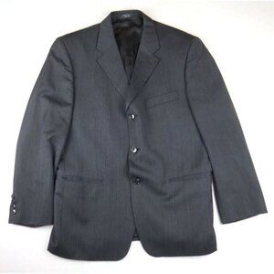 JONES NEW YORK - MEN'S DARK GRAY STRIPED 100% WOOL BLAZER SUIT JACKET - SIZE 40S